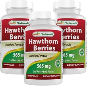 Best Naturals Hawthorn Berry 565 mg 180 Capsules (180 Count (Pack of 3)) Best Naturals