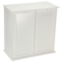 Household Essentials Shutter Dual Laundry Sorter Cabinet Household Essentials