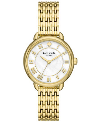 Женские часы Lily Avenue с тремя стрелками из нержавеющей стали золотистого цвета, 34 мм Kate Spade New York