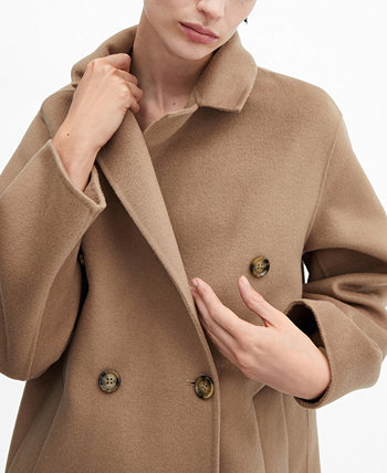 Женское шерстяное пальто оверсайз ручной работы MANGO