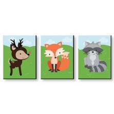 Big Dot of Happiness Woodland Creatures - Gender Neutral Forest Animal Nursery Wall Art & Kids Room Decor - 7.5 x 10 inches - Set of 3 Prints Big Dot of Happiness