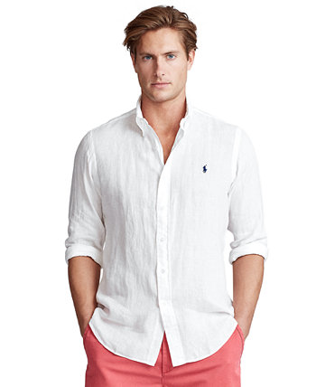 Мужская большая и высокая классическая льняная рубашка Polo Ralph Lauren