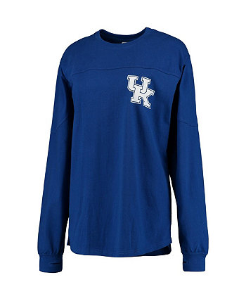 Женская рубашка большого размера с логотипом Royal Kentucky Wildcats Team, рубашка оверсайз с длинными рукавами Pressbox