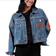 Women's G-III 4Her by Carl Banks Washington Commanders First Finish Medium Denim Full-Button Jacket In The Style