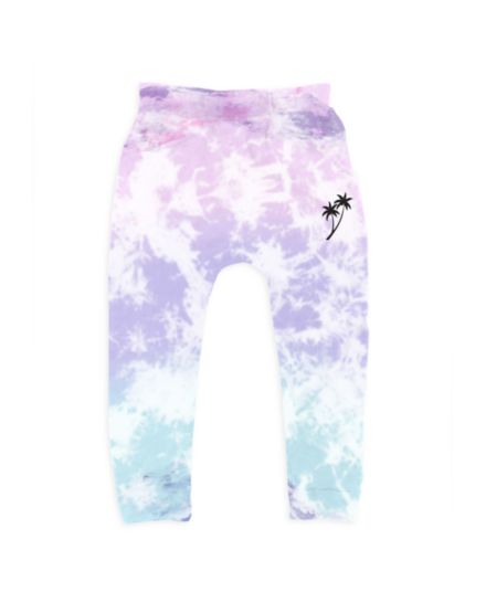 Little Girl's &amp; Girl's Tie-Dye Palm Tree Joggers Tiny Whales