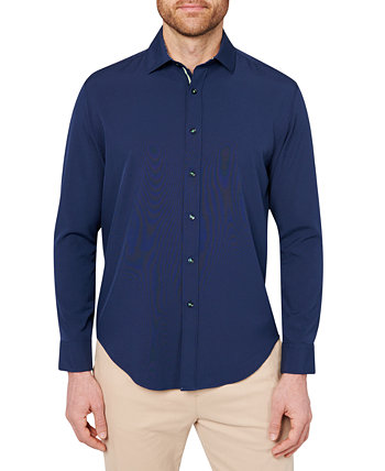 Мужская рубашка узкого кроя темно-синего цвета Society of Threads