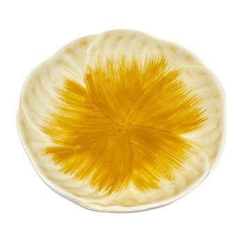 Everyday Decor White And Yellow Flower Ceramic Plate Everyday Decor