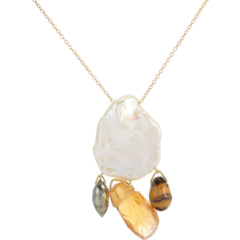 Ожерелье с жемчугом и камнем в виде капли Chan Luu