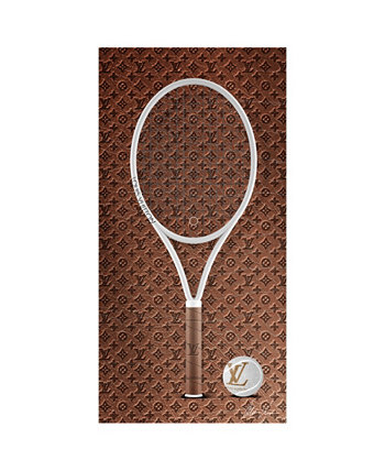 Настенное графическое изображение «Louis Vuitton Vibes Racquet», безрамная свободно плавающая панель из закаленного стекла, 24 x 48 x 0,2 дюйма Empire Art Direct