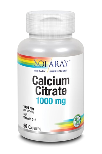 Кальций Цитрат с Витамином D-3 - 1000мг - 90 капсул - Solaray Solaray
