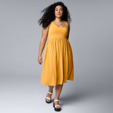 Plus Size миди-платье без рукавов с круглым вырезом Simply Vera Vera Wang Simply Vera Vera Wang