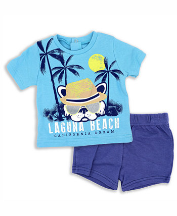 Пляжная футболка и шорты для маленьких мальчиков, комплект из 2 предметов Lily & Jack