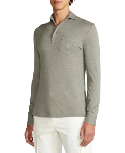 Рубашка-поло с карманом и длинными рукавами Ralph Lauren
