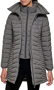 DKNY Womens Everyday Outerwear Packable Stretchy Jacket DKNY