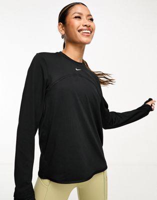 Женская спортивная майка Nike с длинными рукавами Dri-FIT Swift Elemant UV в черном цвете Nike