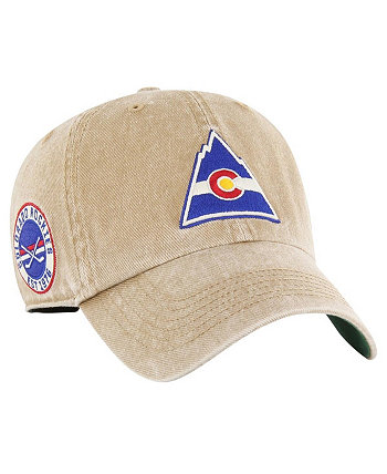 Men's Khaki Distressed CO Rockies Vintage-Like Hockey Earldor Clean Up Adjustable Hat '47 Brand