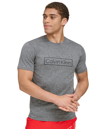 Men's 4-Way Stretch Quick-Dry Box Logo-Print Rash Guard Calvin Klein