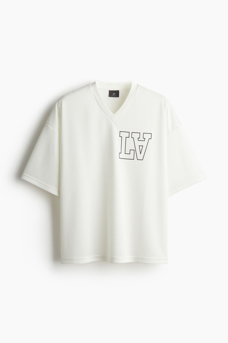 Сетчатая футболка оверсайз с принтом H&M