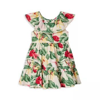 Little Girl's &amp; Girl's Floral Ruffle-Trimmed Cotton Dress Janie and Jack