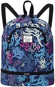 Рюкзак повседневный Kamo KAMO Drawstring Backpack Bag - Sport Swimming Yoga Backpack with Shoe Compartment Kamo