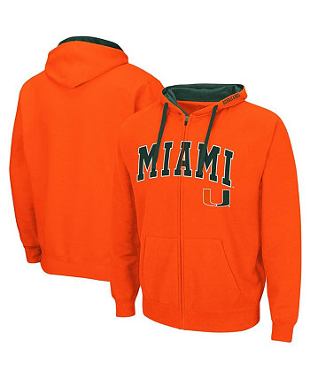 Мужская толстовка с капюшоном Orange Miami Hurricanes Big and Tall с молнией во всю длину Colosseum