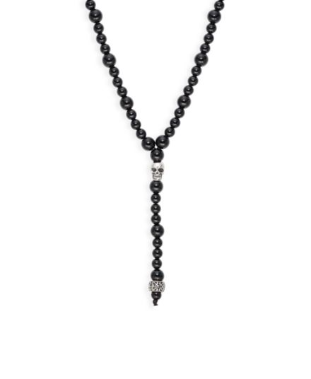 Ожерелье с лариатом из черного агата Jean Claude