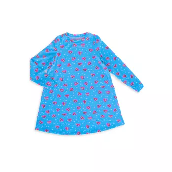 Маленькая девочка и усилитель; Ночная рубашка с радужными сердечками для девочек Lovey&Grink