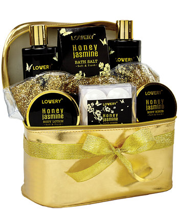 Пакет самообслуживания с медовым жасмином, Набор косметических сумок для ванны и тела, 12 предметов Lovery