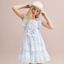 Платье и шляпа с двойными рюшами Bonnie Jean для девочек 4–20 лет, стандартного и большого размера Bonnie Jean