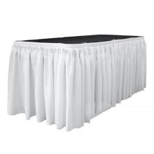 Polyester Poplin Table Skirt 17-foot By 29-inch Long With 10 L-clips Slickblue