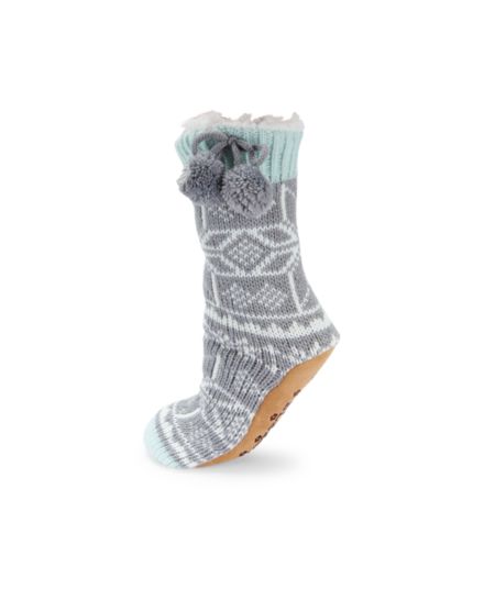 Снежинка-Вязать &amp; Носки-тапочки с подкладкой из искусственного меха с помпонами Jane And Bleecker