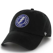 Men's '47 Black Tampa Bay Lightning Team Clean Up Adjustable Hat Unbranded