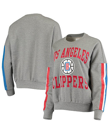 Women's Gray LA Clippers Slouchy Rookie Pullover Sweatshirt Touch