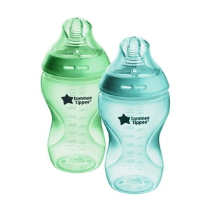 Tommee Tippee Natural Start Anti-Colic Baby Bottles, 11oz, 0 Month+, Slow-Flow Breast-like Nipple for a Natural Latch, Anti-Colic Valve, Fiesta, Pack of 2 Tommee Tippee