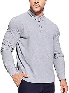 Haimont Men's Polo Shirt Cotton Golf Shirts Long and Short Sleeve Collared Shirts for Uniform, Casual, Business, Work Haimont