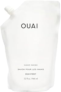 OUAI Hand Wash - Liquid Hand Soap with Jojoba, Avocado, & Rose Hip Oil for Replenished Skin - Gentle Exfoliating Bathroom + Kitchen Hand Soap (16 Fl Oz) Ouai