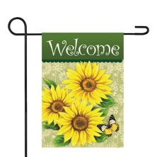 Welcome Sunflowers and Butterfly Spring Outdoor Garden Flag 12.5&#34; x 18&#34; Christmas Central
