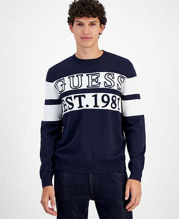Мужской свитер в полоску с логотипом GUESS