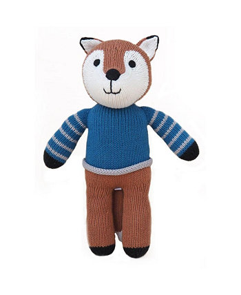 Fox Plush Toy in Blue Sweater Melange Collection