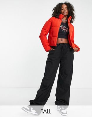 Only Tall cropped padded jacket in red Only Tall