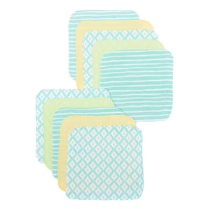 Spasilk Baby Washcloth Wipes Set for Newborns and Infants, Terry Bathtime Essentials, Pack of 10, Green Diamonds Visit the Spasilk Store