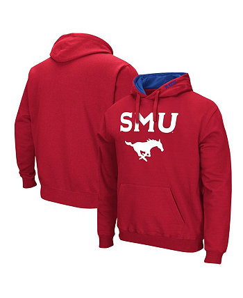 Мужской красный пуловер с капюшоном SMU Mustangs Arch & Logo Colosseum