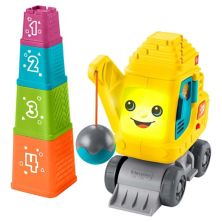 Обучающая игрушка Fisher-Price Count & Stack Crane для малышей и малышей с кубиками, подсветкой и звуками Fisher-Price