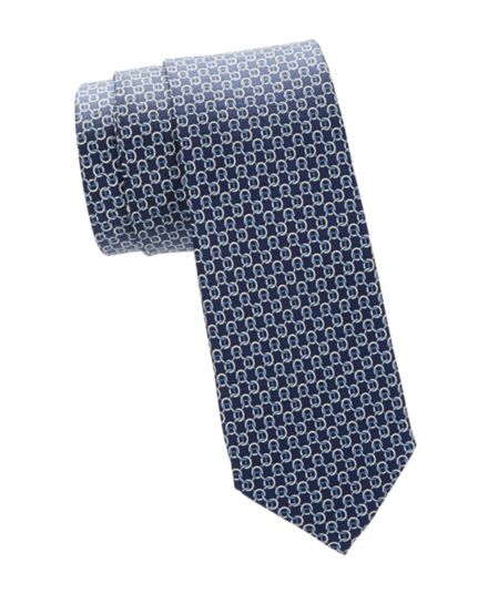 Шелковый галстук с геометрическим принтом Saks Fifth Avenue