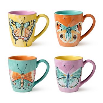 Certified International Butterflies 4-pc. Mug Set Certified International