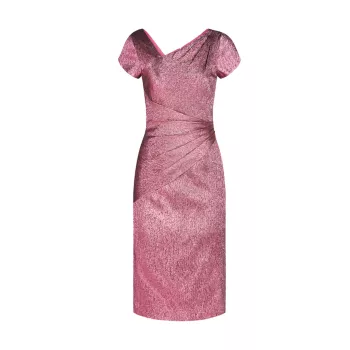 Асимметричное платье цвета розового металлика Theia