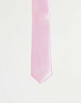 Эксклюзивный атласный галстук Pieces розового цвета Pieces