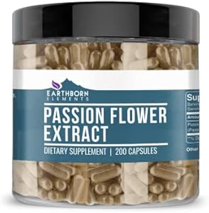 Earthborn Elements Passion Flower Extract 200 Capsules, Pure & Undiluted, No Additives Earthborn Elements