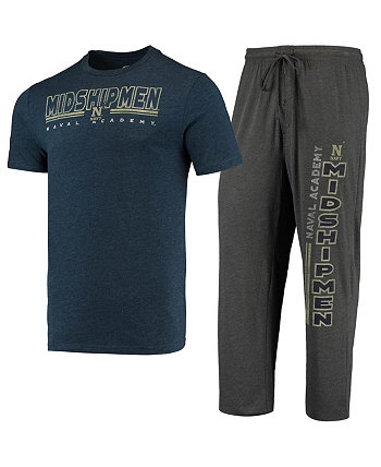 Мужской комплект для сна: темно-серый, темно-синяя футболка «Гардемарин Meter» и брюки Concepts Sport