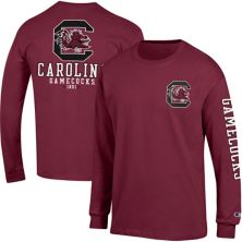Мужская футболка с длинным рукавом Champion® Garnet South Carolina Gamecocks Team Stack 3-Hit Champion